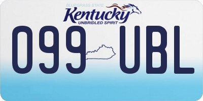 KY license plate 099UBL