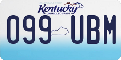 KY license plate 099UBM