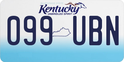 KY license plate 099UBN