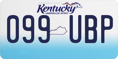 KY license plate 099UBP