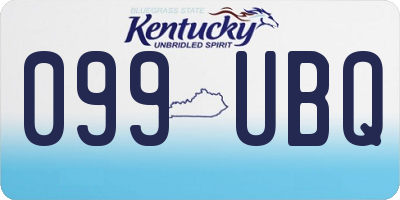 KY license plate 099UBQ