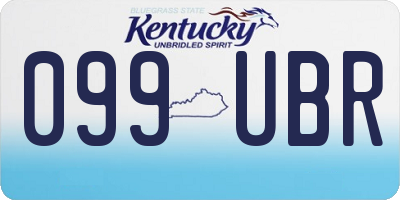 KY license plate 099UBR