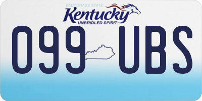 KY license plate 099UBS
