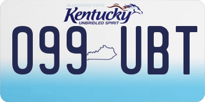 KY license plate 099UBT