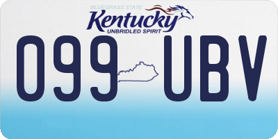 KY license plate 099UBV