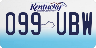 KY license plate 099UBW
