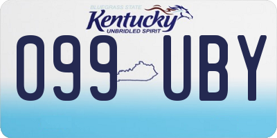 KY license plate 099UBY