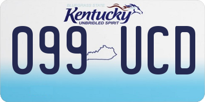 KY license plate 099UCD