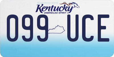 KY license plate 099UCE