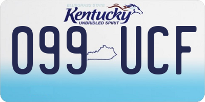 KY license plate 099UCF