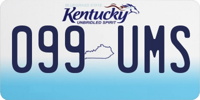 KY license plate 099UMS