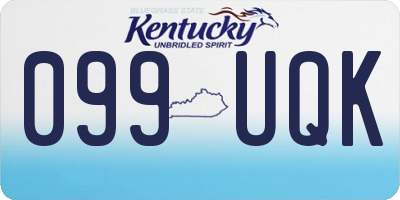 KY license plate 099UQK