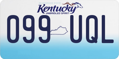 KY license plate 099UQL