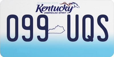 KY license plate 099UQS