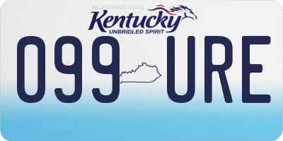 KY license plate 099URE