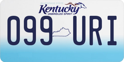 KY license plate 099URI