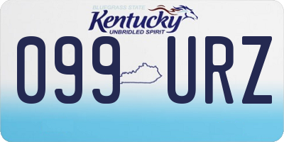 KY license plate 099URZ