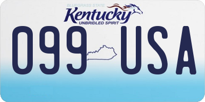 KY license plate 099USA