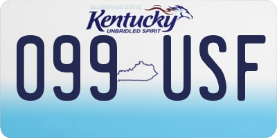 KY license plate 099USF