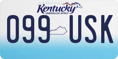 KY license plate 099USK