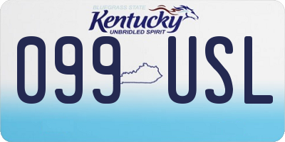 KY license plate 099USL