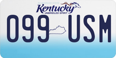 KY license plate 099USM