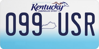 KY license plate 099USR