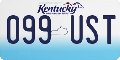 KY license plate 099UST
