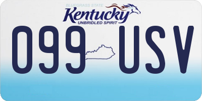 KY license plate 099USV