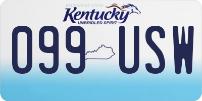 KY license plate 099USW