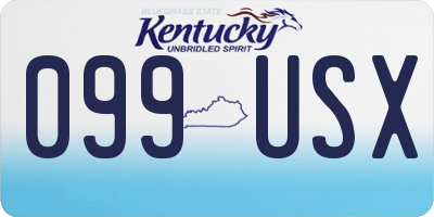 KY license plate 099USX