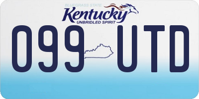 KY license plate 099UTD