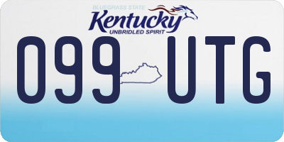 KY license plate 099UTG