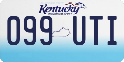 KY license plate 099UTI