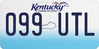 KY license plate 099UTL