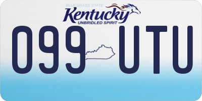 KY license plate 099UTU