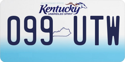 KY license plate 099UTW