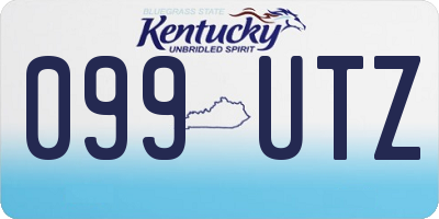 KY license plate 099UTZ