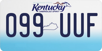 KY license plate 099UUF