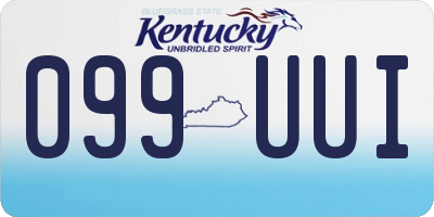 KY license plate 099UUI