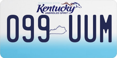 KY license plate 099UUM