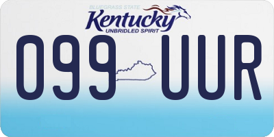 KY license plate 099UUR
