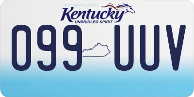 KY license plate 099UUV