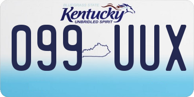 KY license plate 099UUX