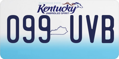 KY license plate 099UVB