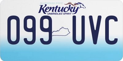 KY license plate 099UVC
