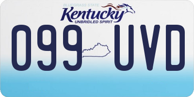 KY license plate 099UVD
