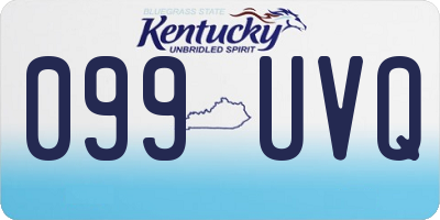 KY license plate 099UVQ