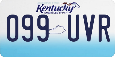 KY license plate 099UVR