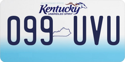 KY license plate 099UVU